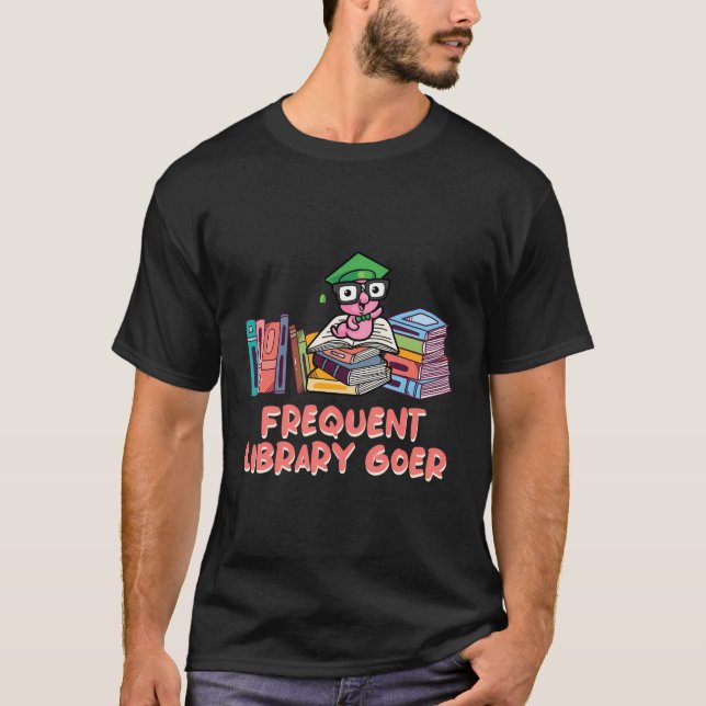 Frequency Library Goer Funny Bookworm Spaß Buch Lo T-Shirt (Vorderseite)
