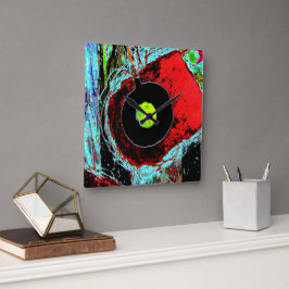 Frequency Serpent – Abstract Energy Wall Clock Quadratische Wanduhr