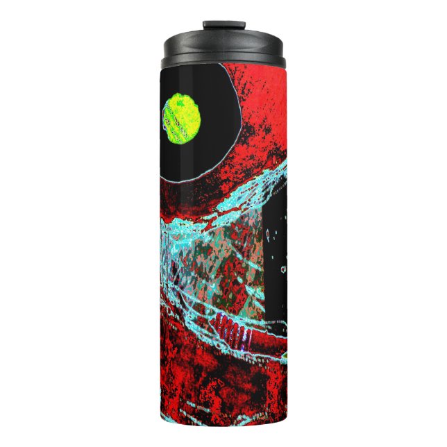 Frequency Serpent – Kompaktes abstraktes Energiemi Thermosbecher (Vorderseite)