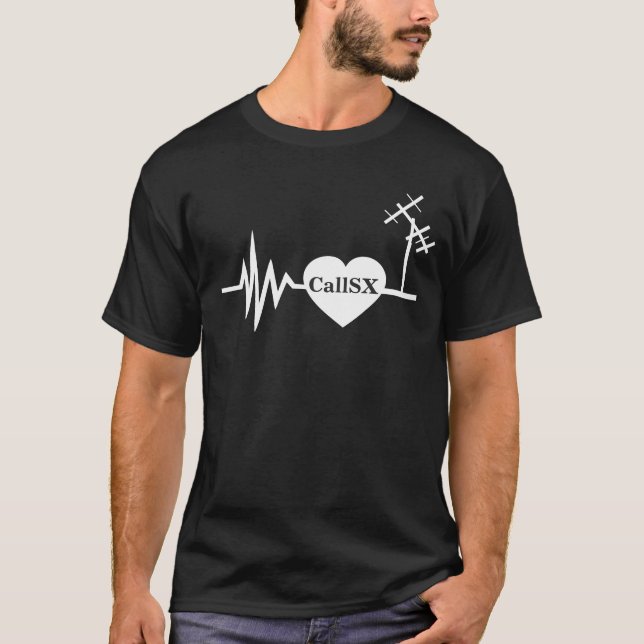 Frequenz-Linie Liebe-Schinken-Radio-T - T-Shirt (Vorderseite)