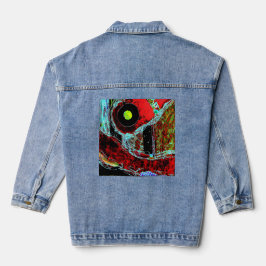 Frequenzserpent – Kompaktes abstraktes Energiemirr Jeansjacke