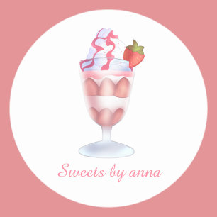 Fresas Con Crema Mexicanas Runder Aufkleber