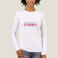 FRESCHE Frischrosa Graffiti-Farblacke Langarm-T-Sh