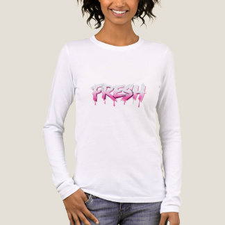 FRESCHE Frischrosa Graffiti-Farblacke Langarm-T-Sh Tri-Blend Shirt
