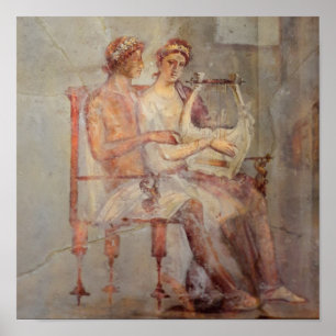 Fresco a Music Lesson, Pompeji Poster