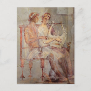 Fresco a Music Lesson, Pompeji Postkarte