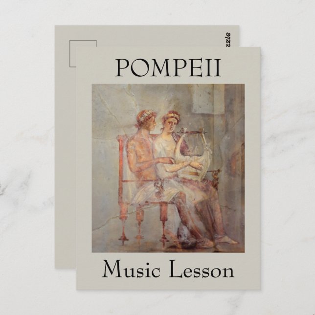 Fresco a Music Lesson, Pompeji Postkarte (Vorne/Hinten)