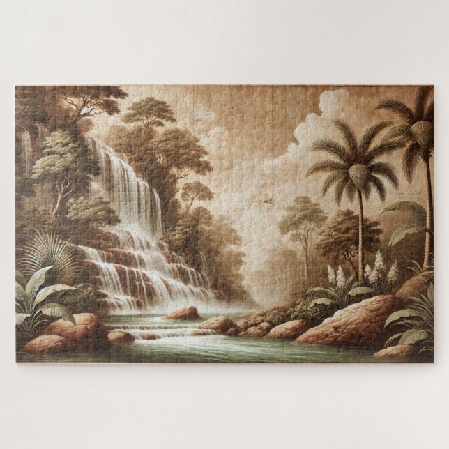 FRESCO WATERFALL JIGSAW PUZZLE - LANDSCAPE SERIEN (Horizontal)