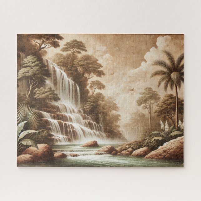 "FRESCO WATERFALL" JIGSAW PUZZLE– LANDSCAPE SERIES PUZZLE (Horizontal)