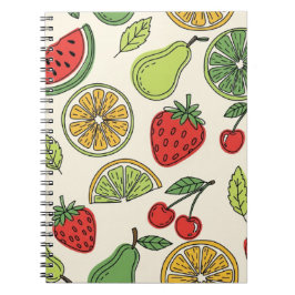 Fresh and Fun Fruit Pattern  Notizblock