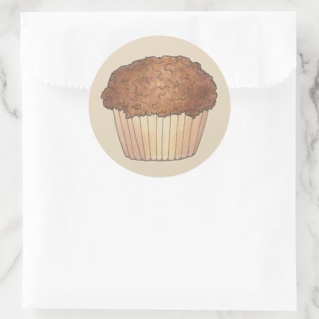 Fresh Baked Streusel Crumb Muffin Bake Sale Feinsc Runder Aufkleber (Tasche)