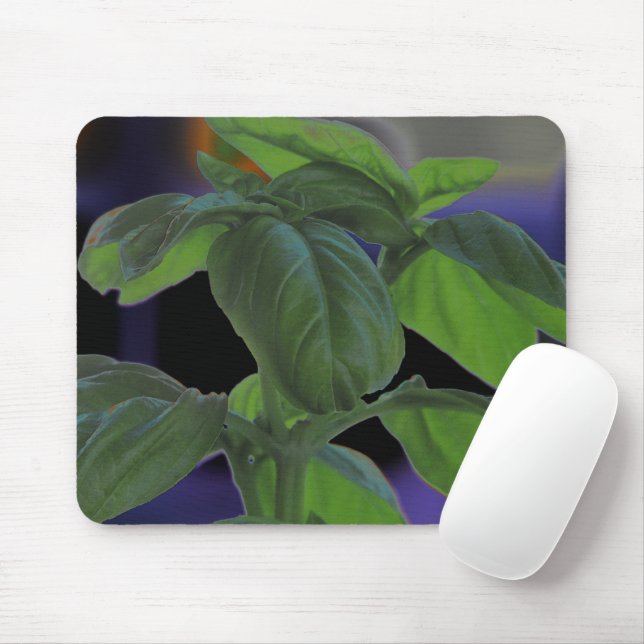 Fresh Basil Closeup Mousepad (Mit Mouse)