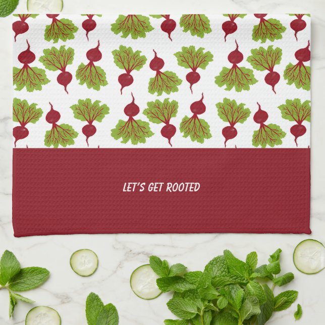 Fresh Beet Collection White Geschirrtuch (Gefaltet)