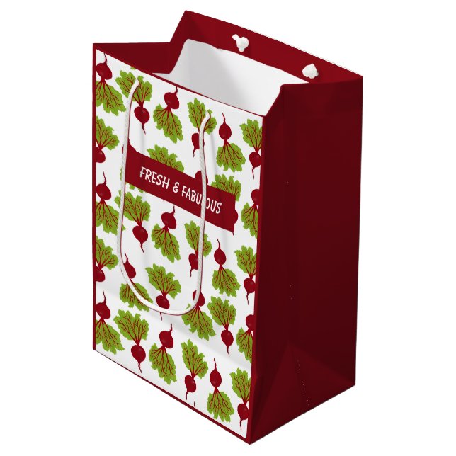 Fresh Beet Collection White Mittlere Geschenktüte (Vorderseite Schrägansicht)