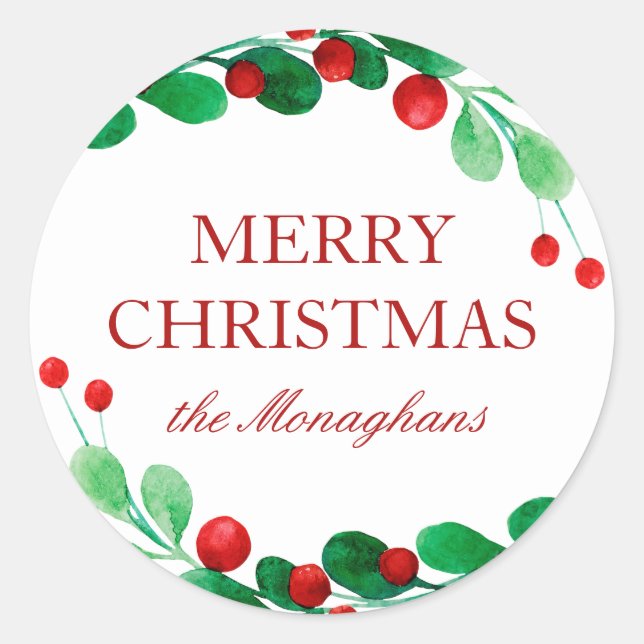 Fresh Berries Personalisiert Weihnachtsgeschenke S Runder Aufkleber (Vorderseite)