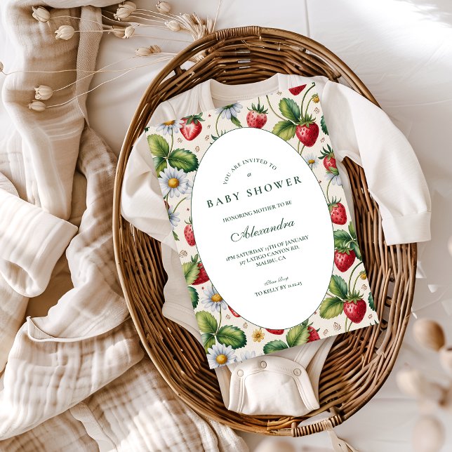 Fresh Berry Gingham Baby Shower Einladung (Von Creator hochgeladen)