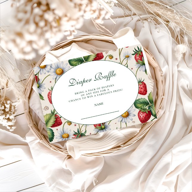 Fresh Berry Gingham Diapper Raffle Begleitkarte (Von Creator hochgeladen)