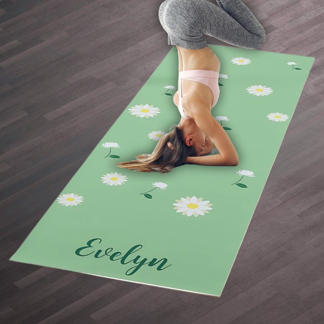 Fresh Bloom - Elegante Grüne Zazzle Yoga Mat Yogamatte (Von Creator hochgeladen)