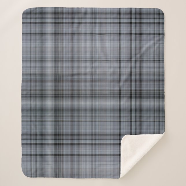 Fresh Blueberries Navy Blue Kariert Sherpadecke (Vorderseite)