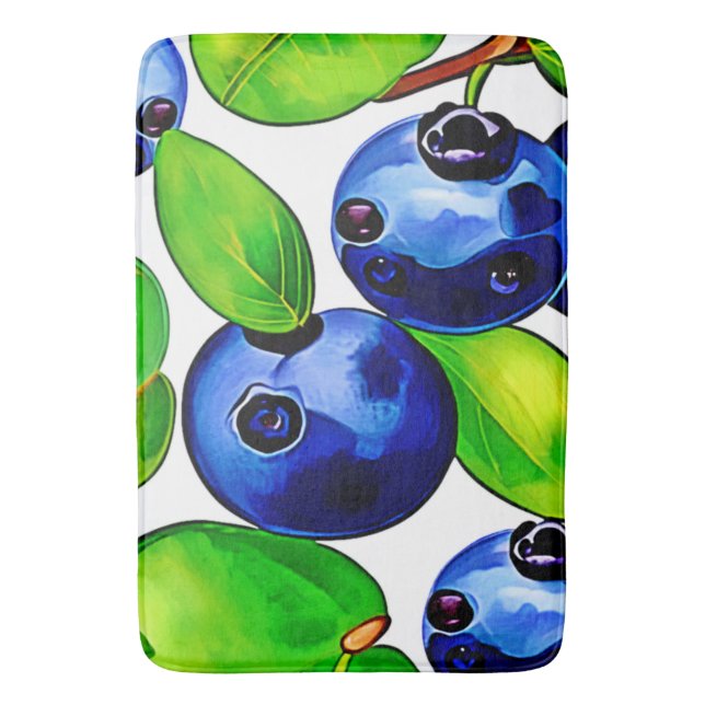 Fresh Blueberry Art Badematte (Vorderseite Vertikal)