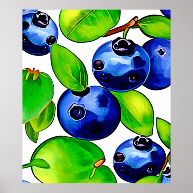 Fresh Blueberry Art Poster (Vorne)
