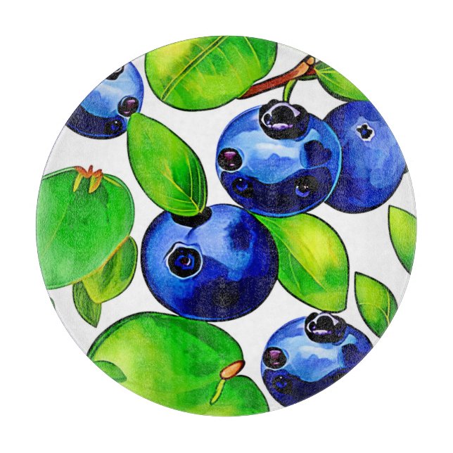Fresh Blueberry Art Schneidebrett (Vorderseite)