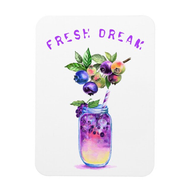 Fresh Blueberry Drink Magnet Geschenk - Benutzerde (Vertikal)