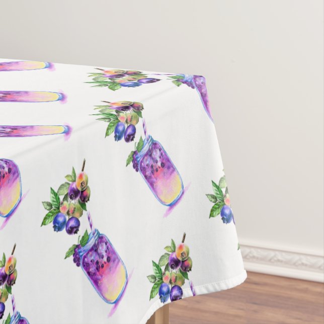 Fresh Blueberry Drink Tablecloth Tischdecke (Beispiel)