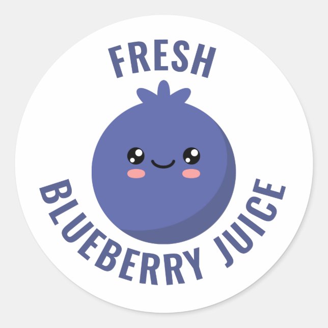 Fresh Blueberry Juice Runder Aufkleber (Vorderseite)
