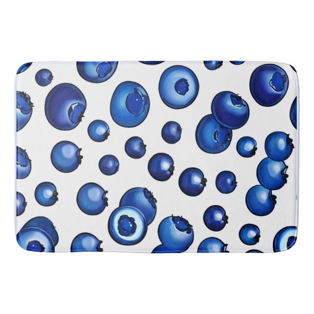 Fresh Blueberry Pattern Badematte (Vorderseite)