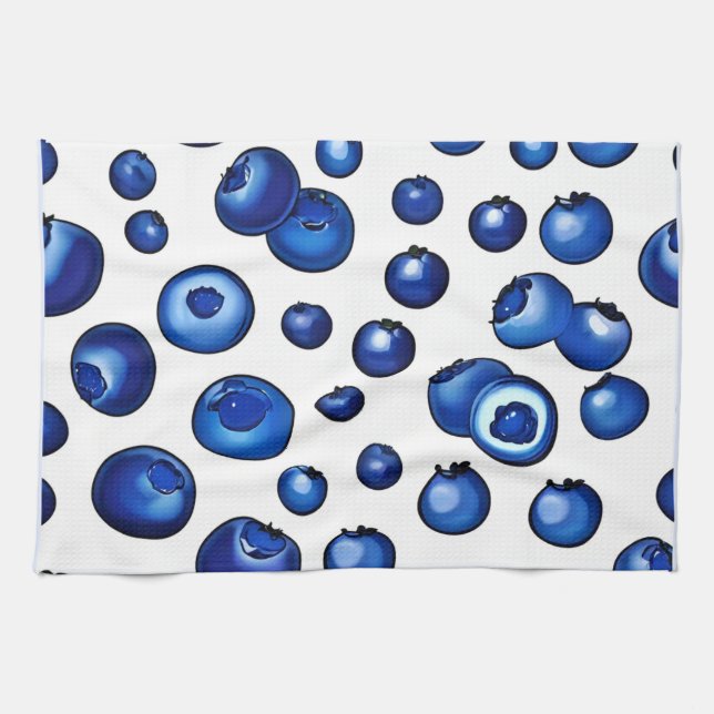 Fresh Blueberry Pattern Geschirrtuch (Horizontal)