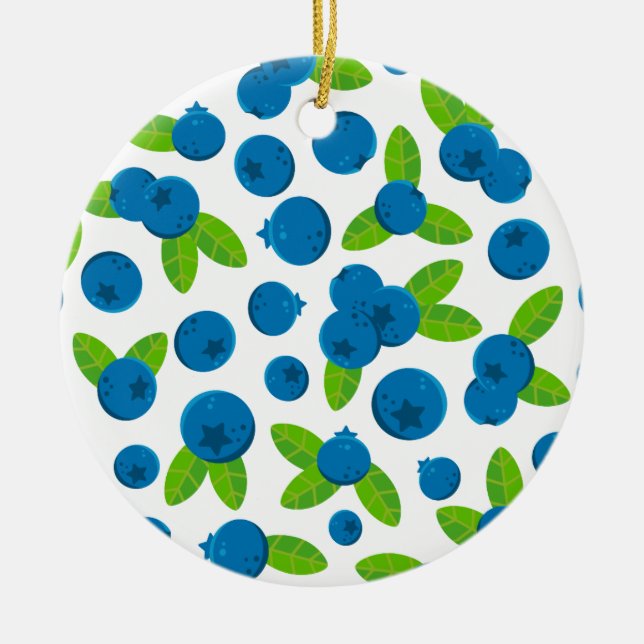Fresh Blueberry Pattern Keramik Ornament (Vorne)