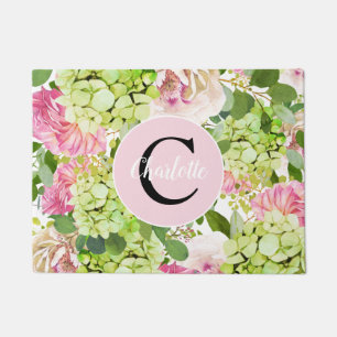 Fresh Blume Bouquet Monogram Fußmatte