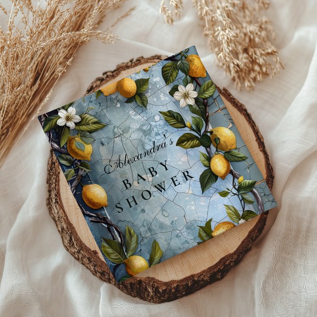 Fresh Botanical Lemon Baby Shower Serviette (Von Creator hochgeladen)
