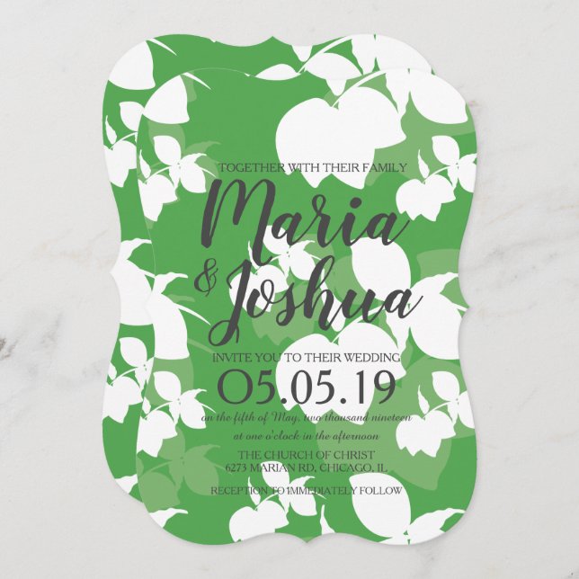 Fresh Bright Green Lemon Silo Pattern Wedding Einladung (Vorne/Hinten)