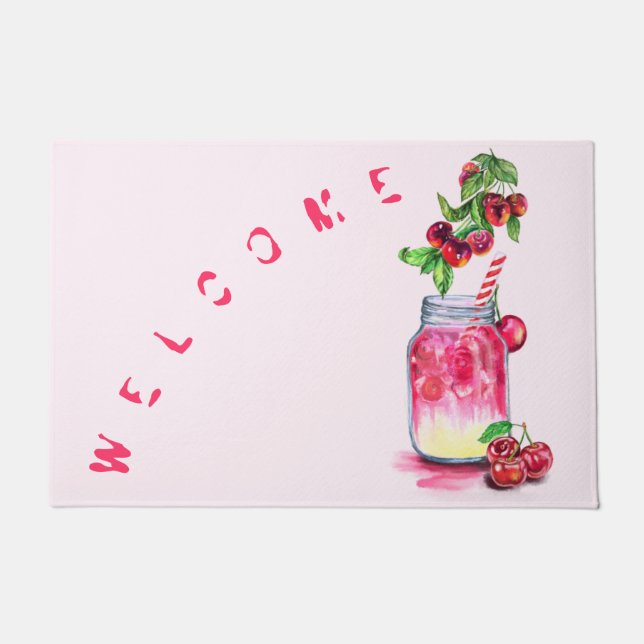 Fresh Cherry Drink Doormat Fußmatte (Vorderseite)