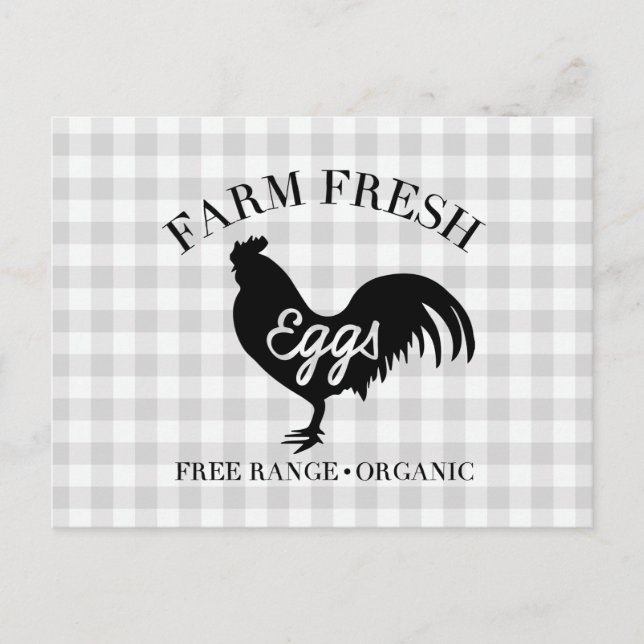 Fresh Chicken Country Gingham Postkarte (Vorderseite)