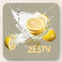 Fresh Citrus Coaster Set- Lemon Design Getränkeuntersetzer