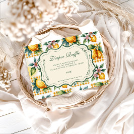 Fresh Citrus Floral Baby Shower Diapper Raffle Begleitkarte