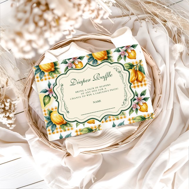 Fresh Citrus Floral Baby Shower Diapper Raffle Begleitkarte (Von Creator hochgeladen)