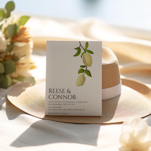 Fresh Citrus Painted Lemons Modern Mediterranean Einladung (Von Creator hochgeladen)