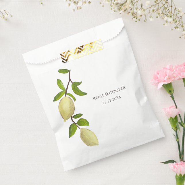 Fresh Citrus Painted Lemons Modern Mediterranean Geschenktütchen (Versiegelt)