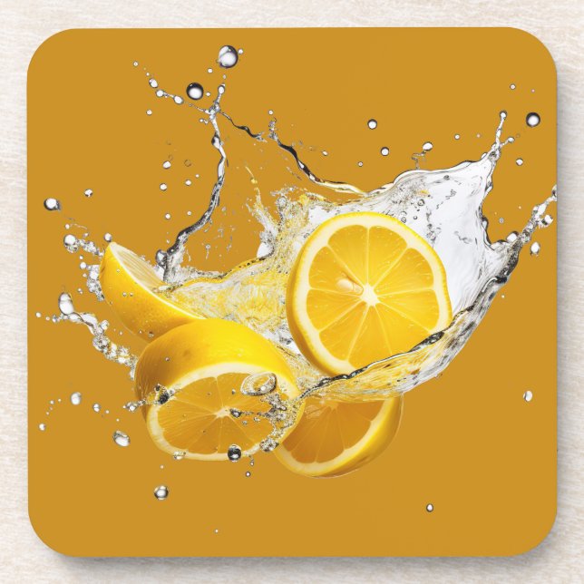 Fresh Citrus Untersetzer Set - Lemon Design (Vorderseite)