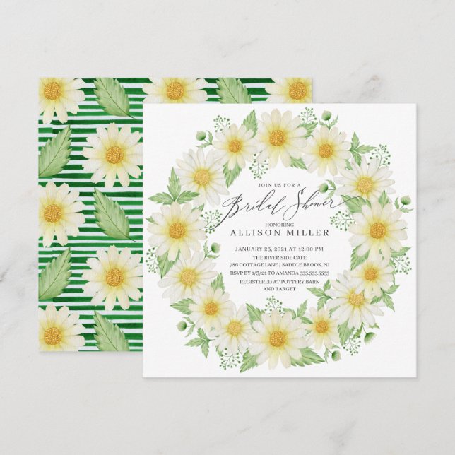 Fresh Daisy Brautparty Einladung (Vorne/Hinten)