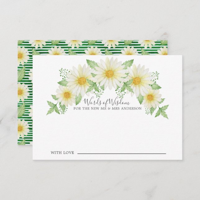 Fresh Daisy Bride Words of Wisdom Card Einladung (Vorne/Hinten)