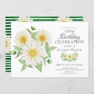 Fresh Daisy Floral 16. Geburtstag Einladung
