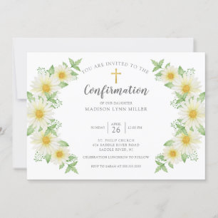 Fresh Daisy Floral Confirmation Einladung