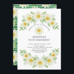 Fresh Daisy Geburtstagsparty Einladung<br><div class="desc">Schöne,  blumengeschmückte Geburtstagseinladung mit einem passenden Daisy- & Grünstreifen für eine besondere Touch.</div>