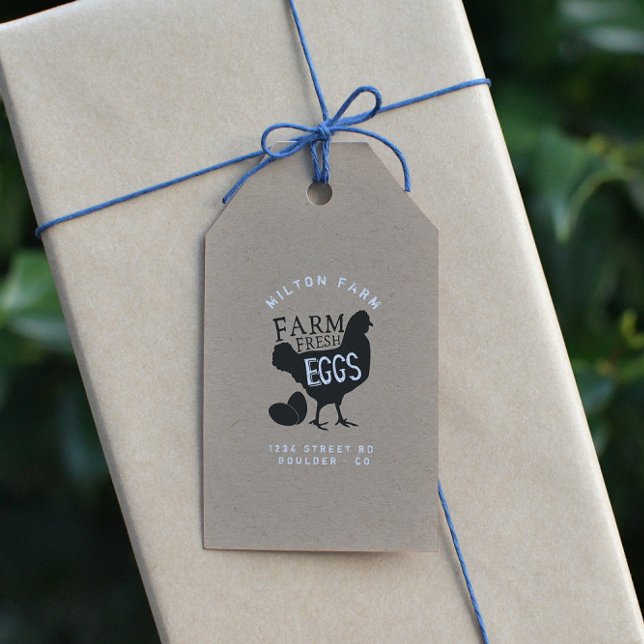 Fresh Eggs Kraft Rustic Script Geschenkanhänger (Von Creator hochgeladen)