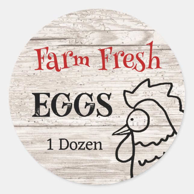 Fresh Eggs Nosey Rooster Runder Aufkleber (Vorderseite)